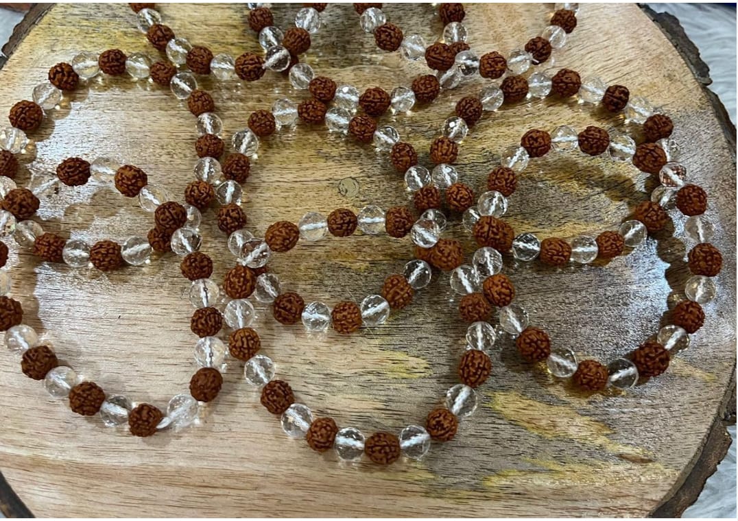 Rudraksha + Crystal Mala